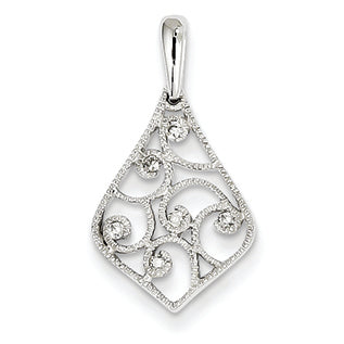 0.1 Carat 14K White Gold Diamond Vintage Pendant