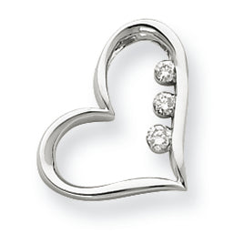 0.1 Carat 14K White Gold Diamond Heart Slide