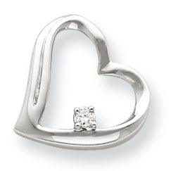 0.1 Carat 14K White Gold Diamond Heart Pendant