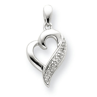 0.1 Carat 14K White Gold Diamond Heart Pendant