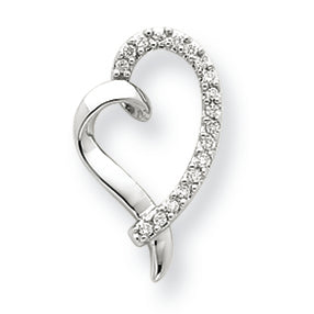 0.1 Carat 14K White Gold Diamond Heart Pendant