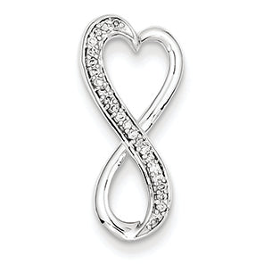 0.1 Carat 14K White Gold Diamond Freeform Heart Pendant