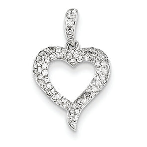 0.4 Carat 14K White Gold Diamond Heart Pendant
