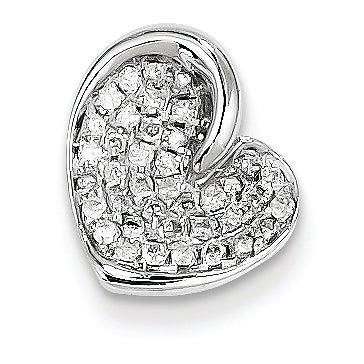 0.2 Carat 14K White Gold Diamond Heart Pendant