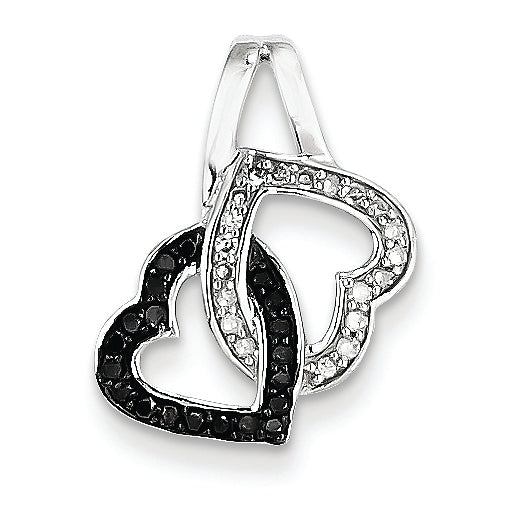 0.2 Carat 14K White Gold Black & White Diamond Heart Pendant
