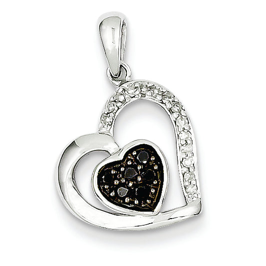 0.2 Carat 14K White Gold Black & White Diamonds Pendant