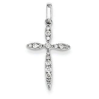 0.2 Carat 14K White Gold Diamond Cross Pendant
