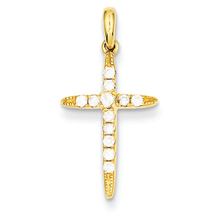 0.2 Carat 14K Gold Yellow Gold Diamond Cross Pendant