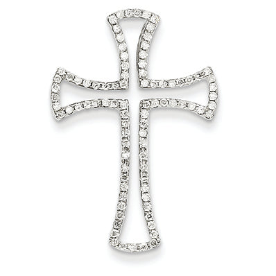 0.4 Carat 14K White Gold Diamond Cross Pendant