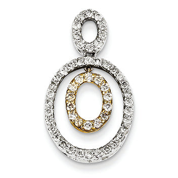 0.8 Carat 14K Gold Two-tone Diamond Pendant