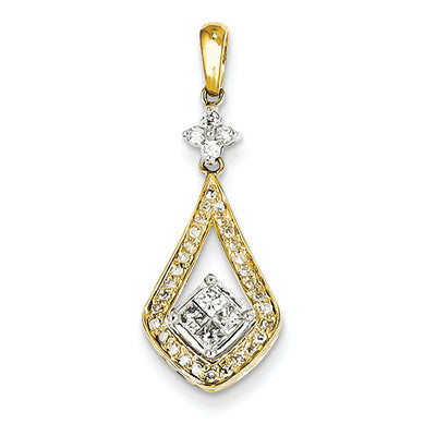 0.3 Carat 14K Gold Two-tone Diamond Pendant