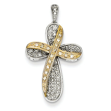 0.3 Carat 14K Gold Two-tone Diamond Pendant