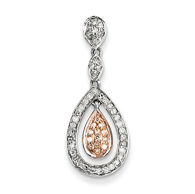 14K Gold Two-tone Diamond Pendant