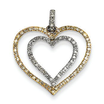 0.3 Carat 14K Gold Two-tone Diamond Heart Pendant