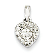 0.4 Carat 14K White Gold Diamond Heart Pendant