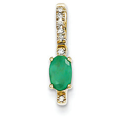 0.5 Carat 14K Gold Diamond and Emerald Pendant