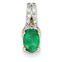 1 Carat 14K Gold Diamond & Emerald Pendant
