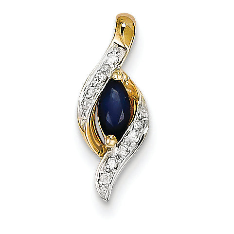 0.4 Carat 14K Gold Diamond & Sapphire Pendant