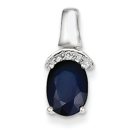 1.8 Carat 14K White Gold Diamond & Sapphire Pendant