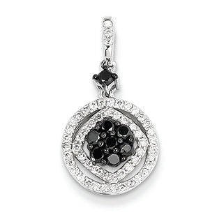 0.5 Carat 14K White Gold Black & White Diamond Circle Pendant