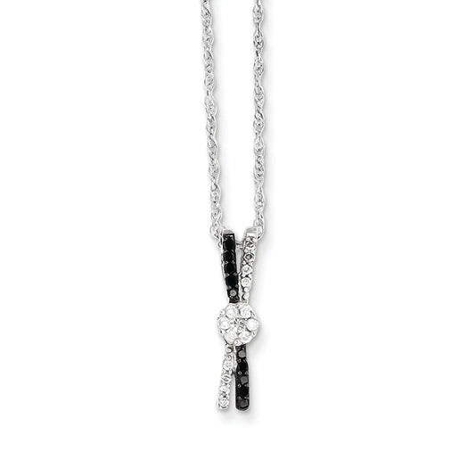 0.2 Carat 14K White Gold w/ Black and White Diamond Pendant