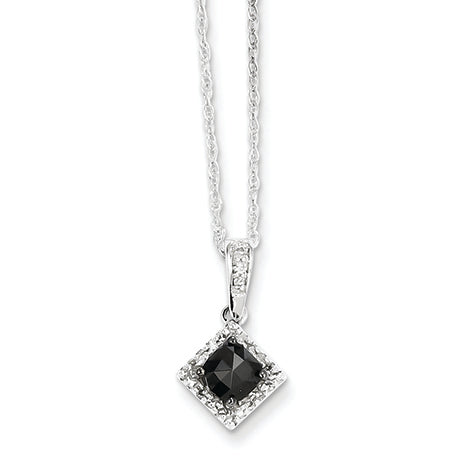 0.5 Carat 14K White Gold w/ Black and White Diamond Pendant