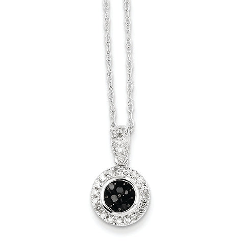 0.3 Carat 14K White Gold w/ Black and White Diamond Circle Pendant
