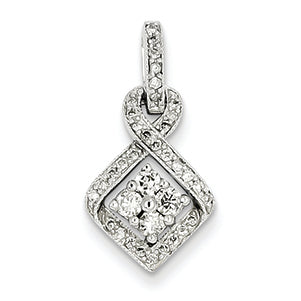 0.3 Carat 14K White Gold Diamond & Cluster Pendant