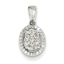 0.2 Carat 14K White Gold Diamond Oval Pendant