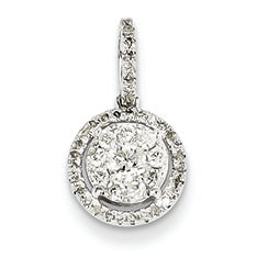 0.3 Carat 14K White Gold Diamond Round Pendant