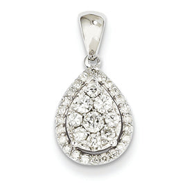0.5 Carat 14K White Gold Diamond Teardrop Pendant