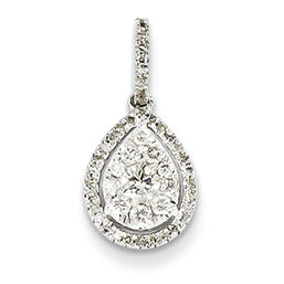 0.4 Carat 14K White Gold Diamond Pear Shape Pendant