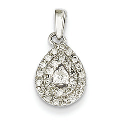 0.3 Carat 14K White Gold 0.25ct Diamond Teardrop Pendant