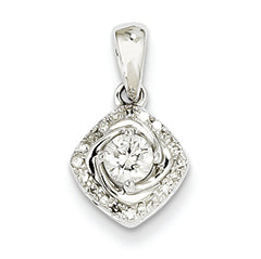 0.3 Carat 14K White Gold Diamond Square Pendant