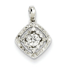 0.3 Carat 14K White Gold Diamond Square Pendant