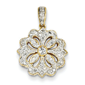 0.2 Carat 14K Gold Yellow Gold Diamond Circle Pendant