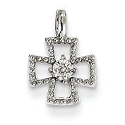 14K White Gold Diamond Pendant