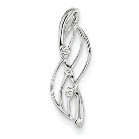 14K White Gold Diamond Pendant Slide