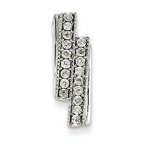 0.1 Carat 14K White Gold Diamond Double Lined Slide Pendant