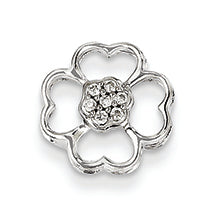 0.1 Carat 14K White Gold Diamond Flower Pendant Slide