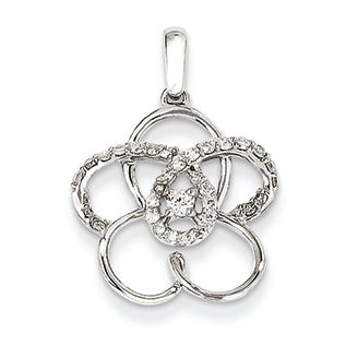 0.3 Carat 14K White Gold Diamond Flower Pendant