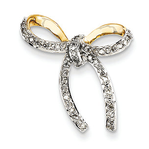 0.3 Carat 14K Gold Diamond Bow Pendant