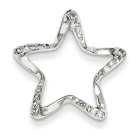 0.2 Carat 14K White Gold & Diamond Star Pendant Slide