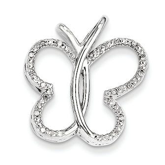 0.1 Carat 14K White Gold 0.1ct Diamond Butterfly Pendant