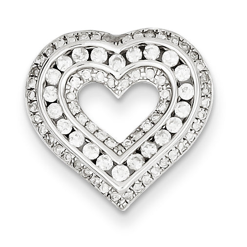 0.5 Carat 14K White Gold 0.5ct Diamond Heart Pendant Slide
