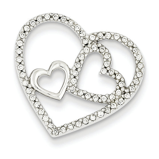 0.2 Carat 14K White Gold Diamond Hearts Pendant