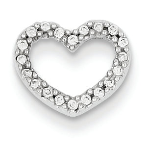 0.1 Carat 14K White Gold Diamond Heart Slide