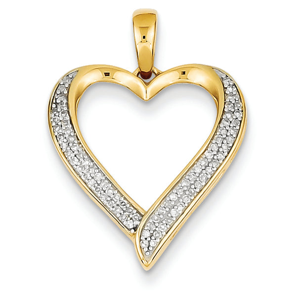 0.2 Carat 14K Gold Diamond Heart Pendant