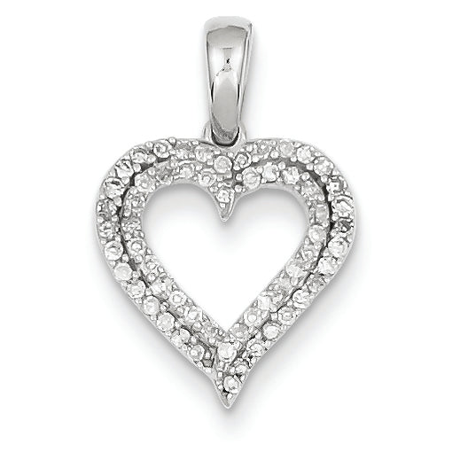 0.3 Carat 14K White Gold Diamond Heart Pendant