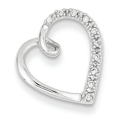 0.1 Carat 14K White Gold Diamond Heart Pendant